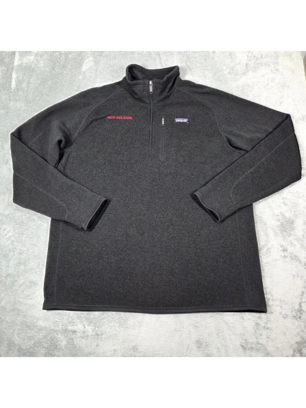 Patagonia Better Sweater Mens XXL Black 1/4 Zip Fleece Lined Corporate Logo